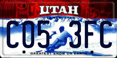 UT license plate C053FC