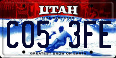 UT license plate C053FE