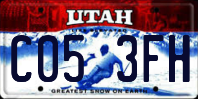 UT license plate C053FH