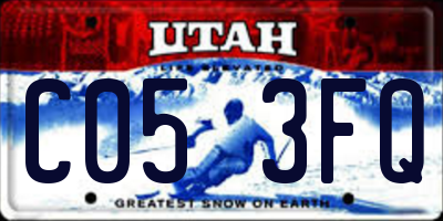 UT license plate C053FQ