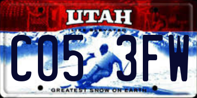 UT license plate C053FW
