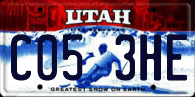 UT license plate C053HE