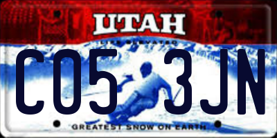 UT license plate C053JN