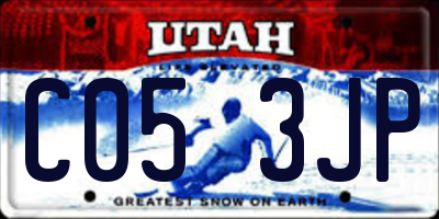UT license plate C053JP