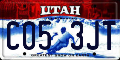 UT license plate C053JT