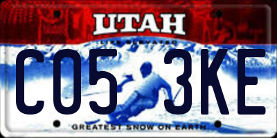 UT license plate C053KE