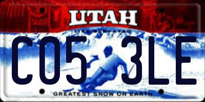 UT license plate C053LE