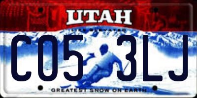 UT license plate C053LJ
