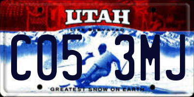 UT license plate C053MJ