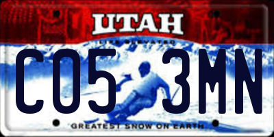 UT license plate C053MN