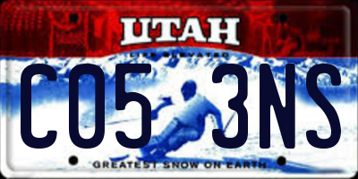 UT license plate C053NS
