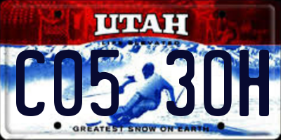 UT license plate C053OH