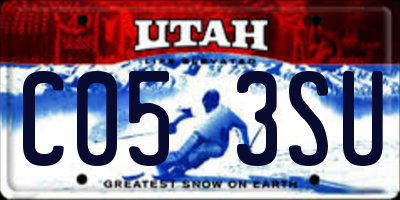 UT license plate C053SU