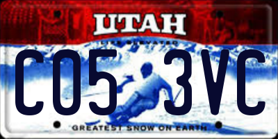 UT license plate C053VC