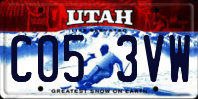 UT license plate C053VW