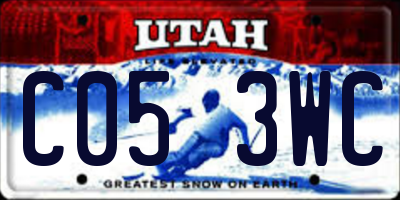 UT license plate C053WC