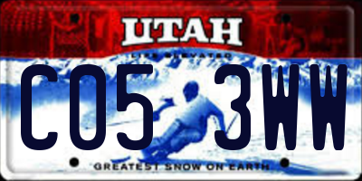 UT license plate C053WW