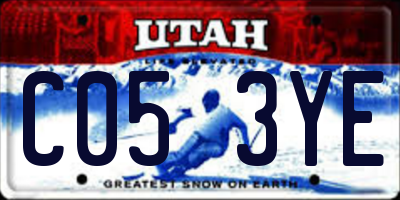 UT license plate C053YE