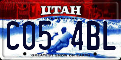 UT license plate C054BL