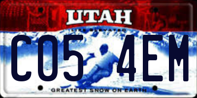 UT license plate C054EM