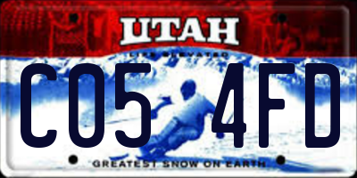 UT license plate C054FD