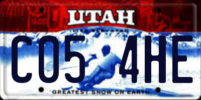 UT license plate C054HE