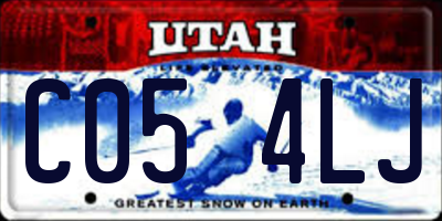 UT license plate C054LJ