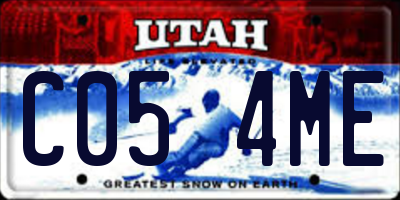 UT license plate C054ME