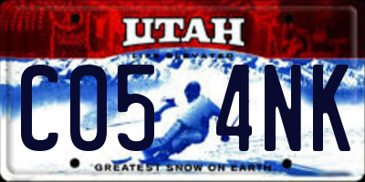 UT license plate C054NK