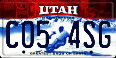 UT license plate C054SG
