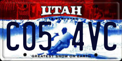 UT license plate C054VC