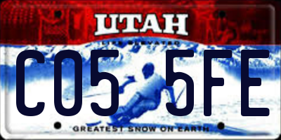 UT license plate C055FE