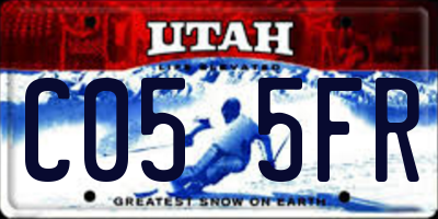 UT license plate C055FR