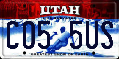 UT license plate C055US