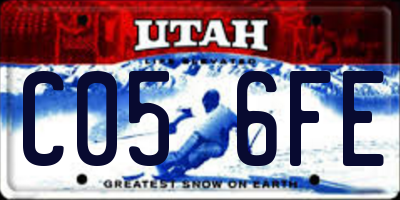 UT license plate C056FE