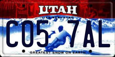 UT license plate C057AL