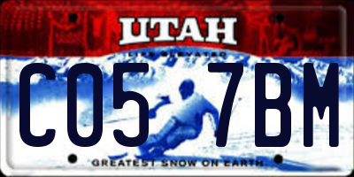 UT license plate C057BM