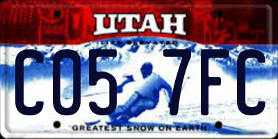 UT license plate C057FC
