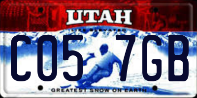 UT license plate C057GB