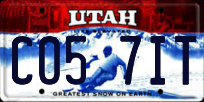 UT license plate C057IT