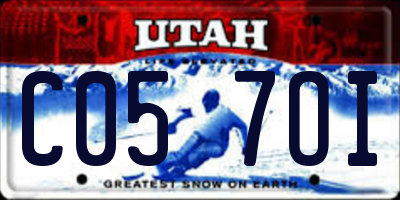 UT license plate C057OI