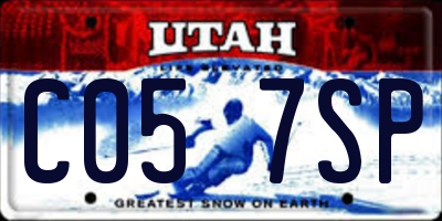 UT license plate C057SP