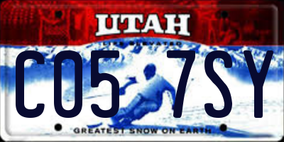 UT license plate C057SY