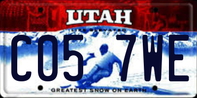 UT license plate C057WE