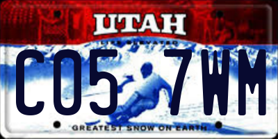 UT license plate C057WM