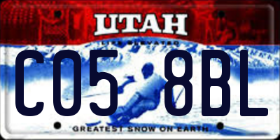 UT license plate C058BL