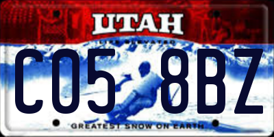 UT license plate C058BZ