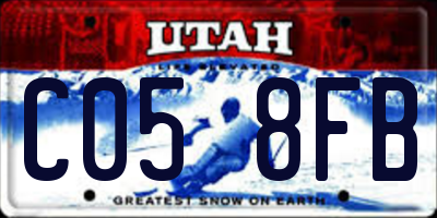 UT license plate C058FB