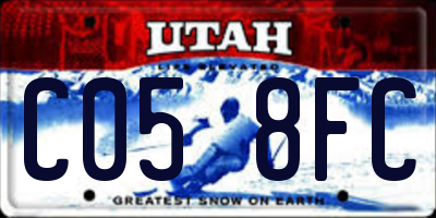UT license plate C058FC