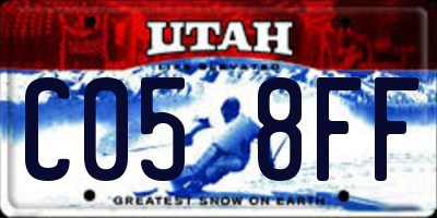 UT license plate C058FF